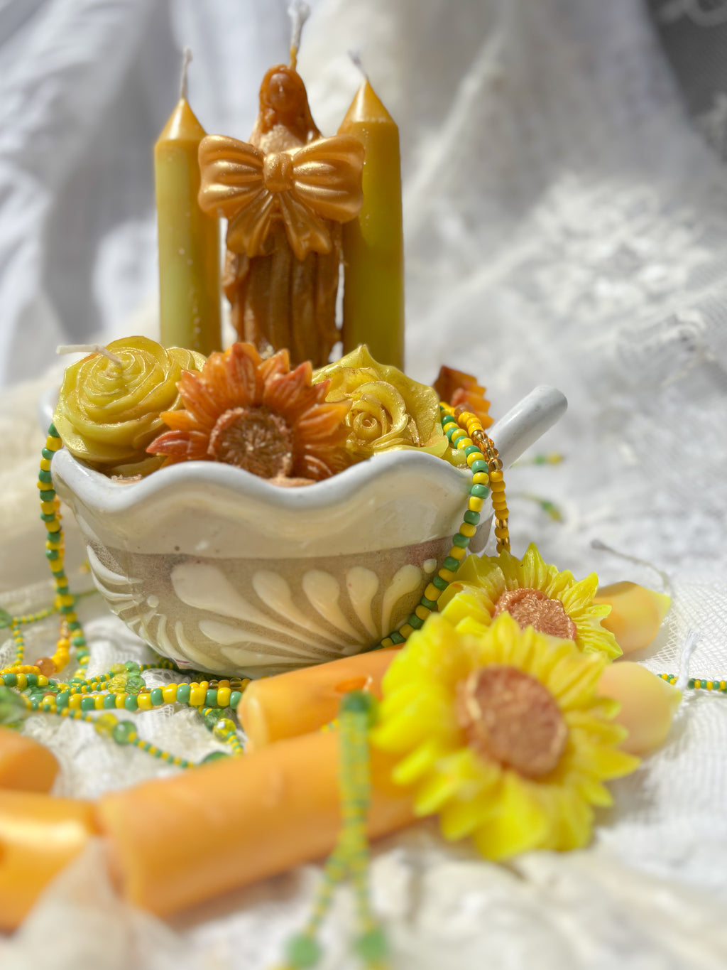 Sunflower Taper Candles for Oshun