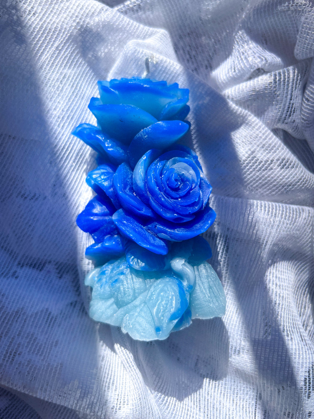 Sculpted rose pillar market candles