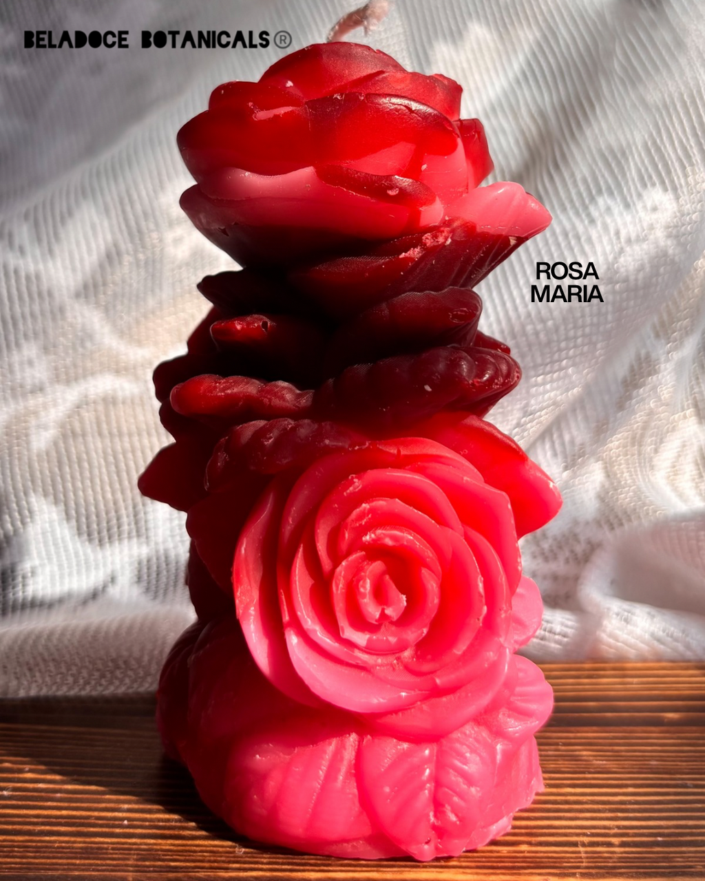 Sculpted rose pillar market candles