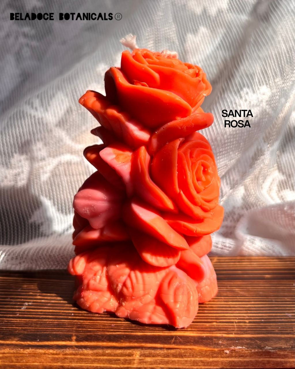 Sculpted rose pillar market candles
