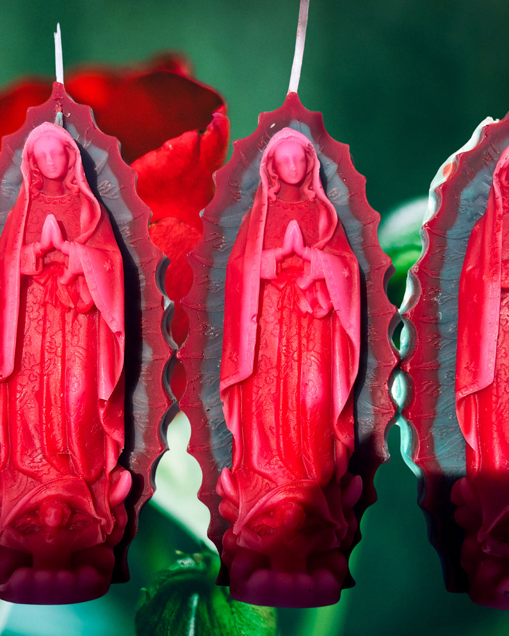 3 Color Our Lady of Guadalupe Candle